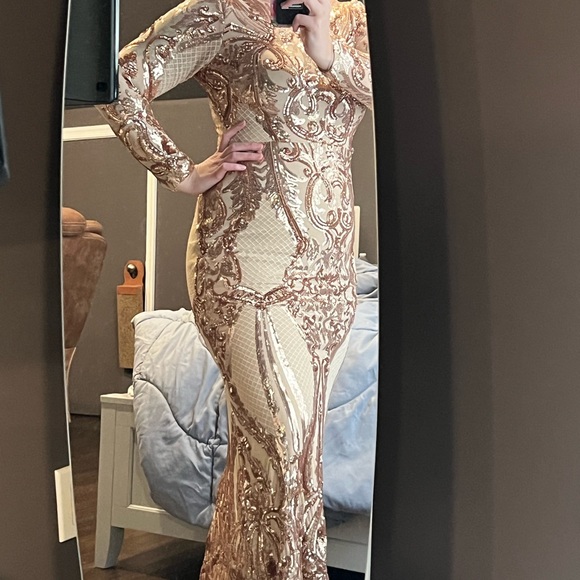 Betsy & Adam Sequin Gown - Picture 8 of 8